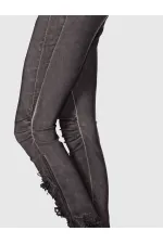 Skinny Dantel Pantolon - Mor