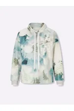 Baskılı Sweatshirt - Ekru