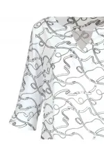 Printed Chiffon Tunic - White