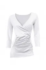 3/4 Kollu Tişört - Beyaz