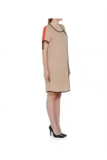 Saten Şeritli Elbise - Çok Renkli