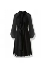 Şifon Elbise - Siyah