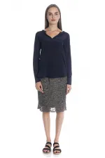 İpek Bluz - Lacivert