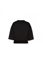 Batwing Sleeve Sweatshirt - Black