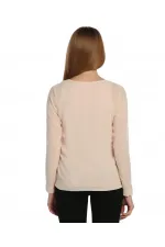 Şifon Bluz - Pudra
