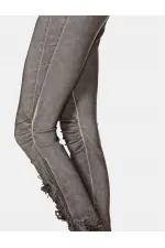 Skinny Dantel Pantolon - Vizon