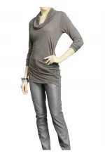 Boğazlı Bluz - Gri