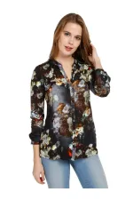 Chemise à imprimé floral - Bleu marine