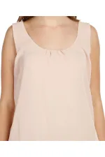 Şifon Kolsuz Bluz - Gül Kurusu