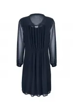 Şifon Elbise - Lacivert