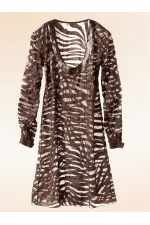 İpek Plaj Tunik  - Kahve