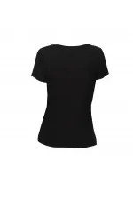 Payetli Baskılı Tişört - Siyah