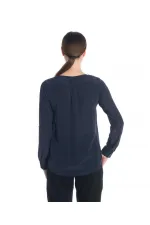 Chemise en pure soie - Bleu marine