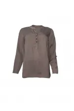 Payetli Bluz - Vizon