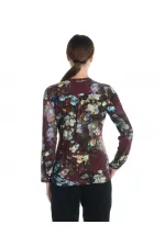 Chemise à imprimé floral - Bordeaux