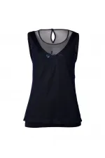 Kolsuz İşlemli Bluz - Lacivert