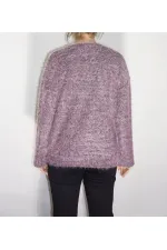 Yuvarlak Yaka Kazak - Eflatun