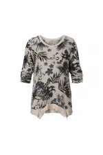 Baskılı Bluz - Bej