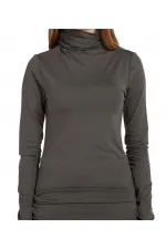 Basic Boğazlı Tişört - Gri