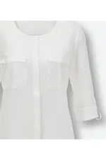 Chemise en pure soie - Écru