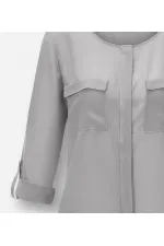 Chemise en pure soie - Grise