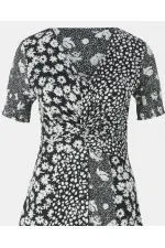 Baskılı Elbise - Siyah