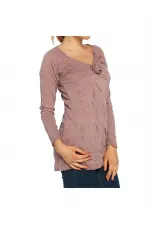 Casual Uzun Tişört - Gül Kurusu