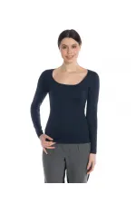 Uzun Kollu Basic Tişört - Lacivert