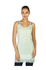 Dantelli Payetli Bluz - Nane Yeşili