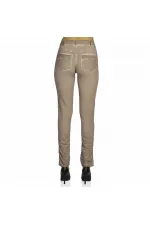 Yağlı Boya Taşlı Pantolon - Vizon