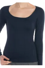 Uzun Kollu Basic Tişört - Lacivert