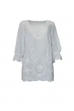 Dantel Bluz - Ekru