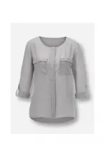 Chemise en pure soie - Grise