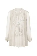 İpek Şifon Bluz - Beyaz
