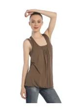 Kolsuz Tişört - Vizon