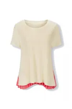 Pilili Şifon Bluz - Ekru