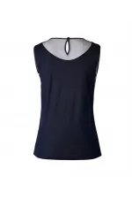 Kolsuz İşlemli Bluz - Lacivert