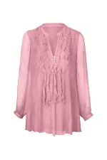 İpek Şifon Bluz - Gül Kurusu