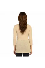 Dantel Baskılı Bluz - Kum