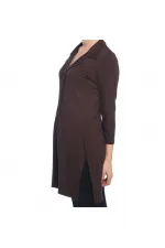 Uzun Ceket-Hırka - Kahve