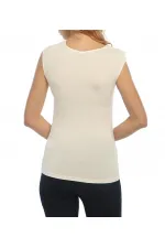 Şifon Tişört - Ekru