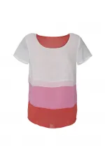 Şifon Katlı Bluz - Narçiçeği