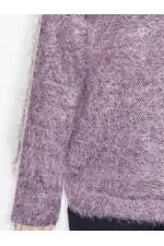 Yuvarlak Yaka Kazak - Eflatun