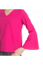 Kolları Volan Bluz - Pembe