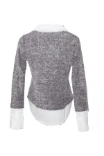 Gömlek ve Kazak - Gri