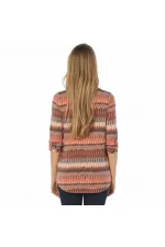 Trend Desen Baskılı Bluz - Çok Renkli