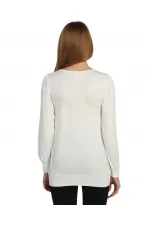 Uzun Kollu Tişört - Ekru