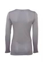 Degaje yaka T-shirt - Taş