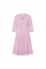 Dantelli Elbise - Pembe