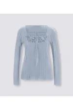 Embroidered T-Shirt - Blue